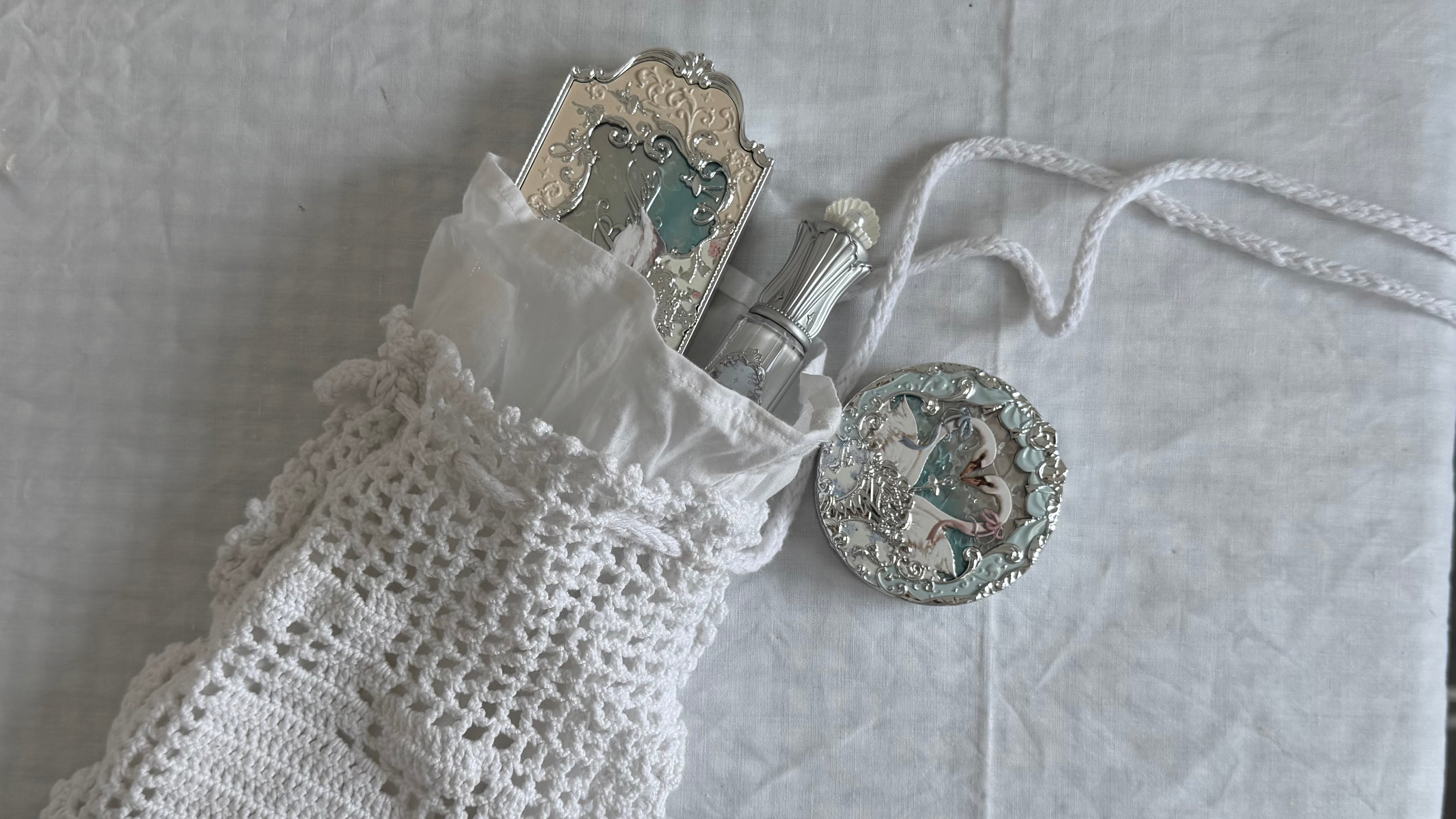 Fillet Crochet Pouch Bag